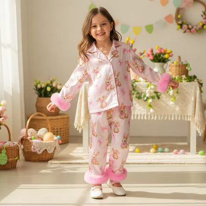 Fur Trim Easter Pajamas