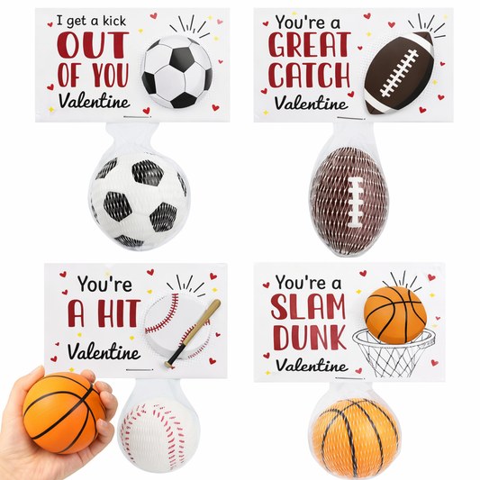 Sports Balls Classroom Valentines (24-Count)