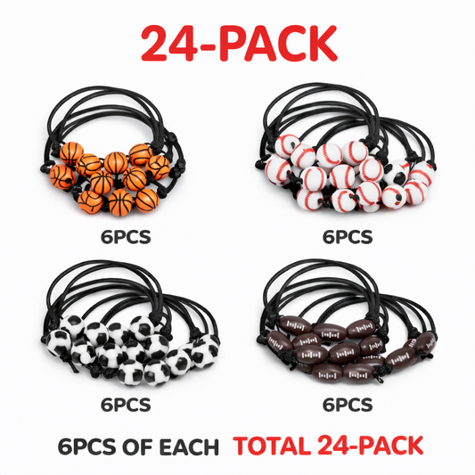 Assorted Sports Bracelets (24-pack)