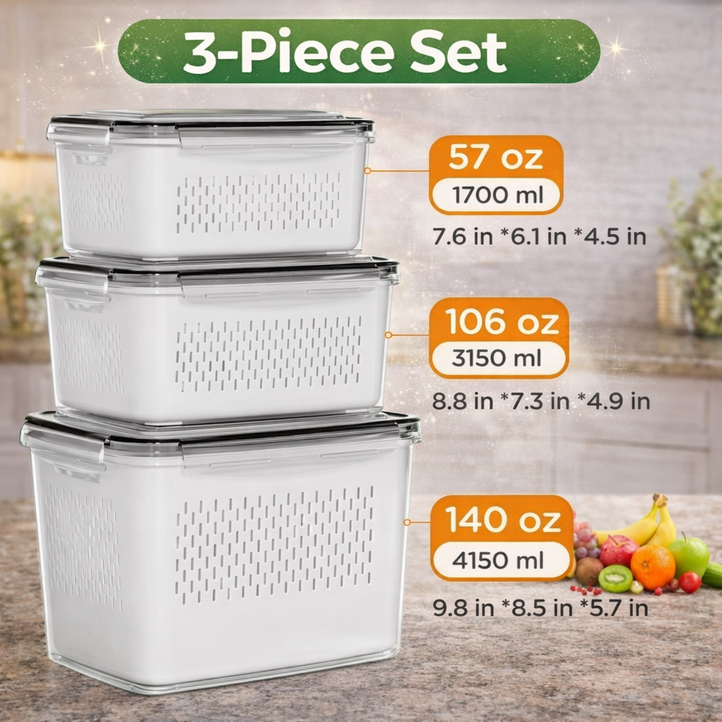 Shop Luvix™ Fruit & Vegetable Drainage Storage Containers