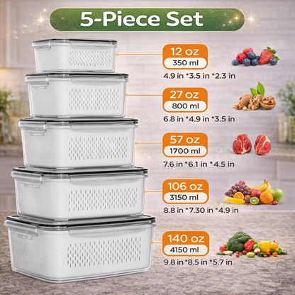 Shop Luvix™ Fruit & Vegetable Drainage Storage Containers
