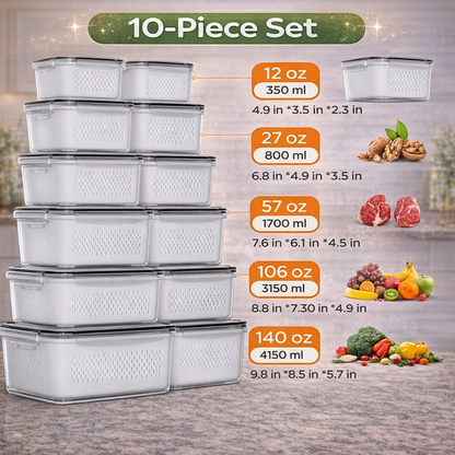 Shop Luvix™ Fruit & Vegetable Drainage Storage Containers