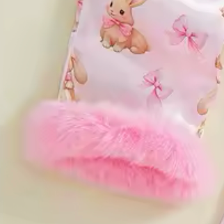 Fur Trim Easter Pajamas