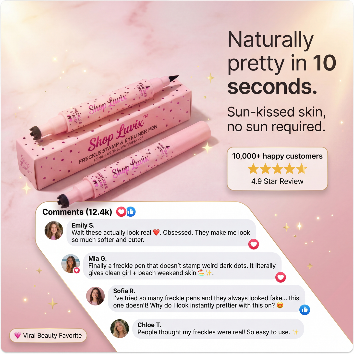 Shop Luvix™ 2 in 1 Freckle Stamp and Eyeliner Pen