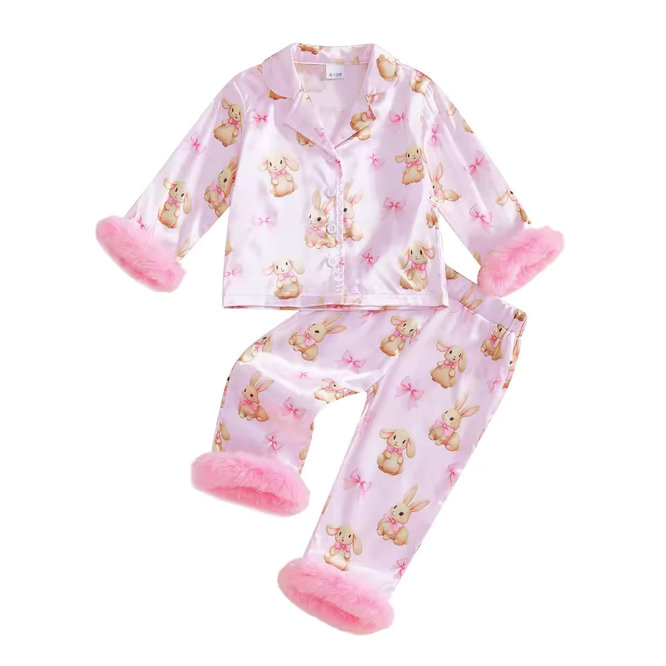 Fur Trim Easter Pajamas